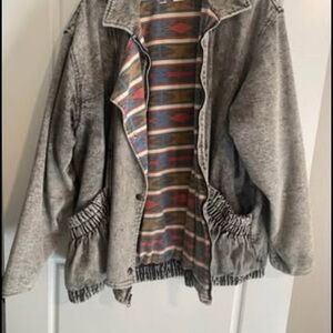 Retro Vintage Cameo
Rose Aztec 80s Jean Jacket